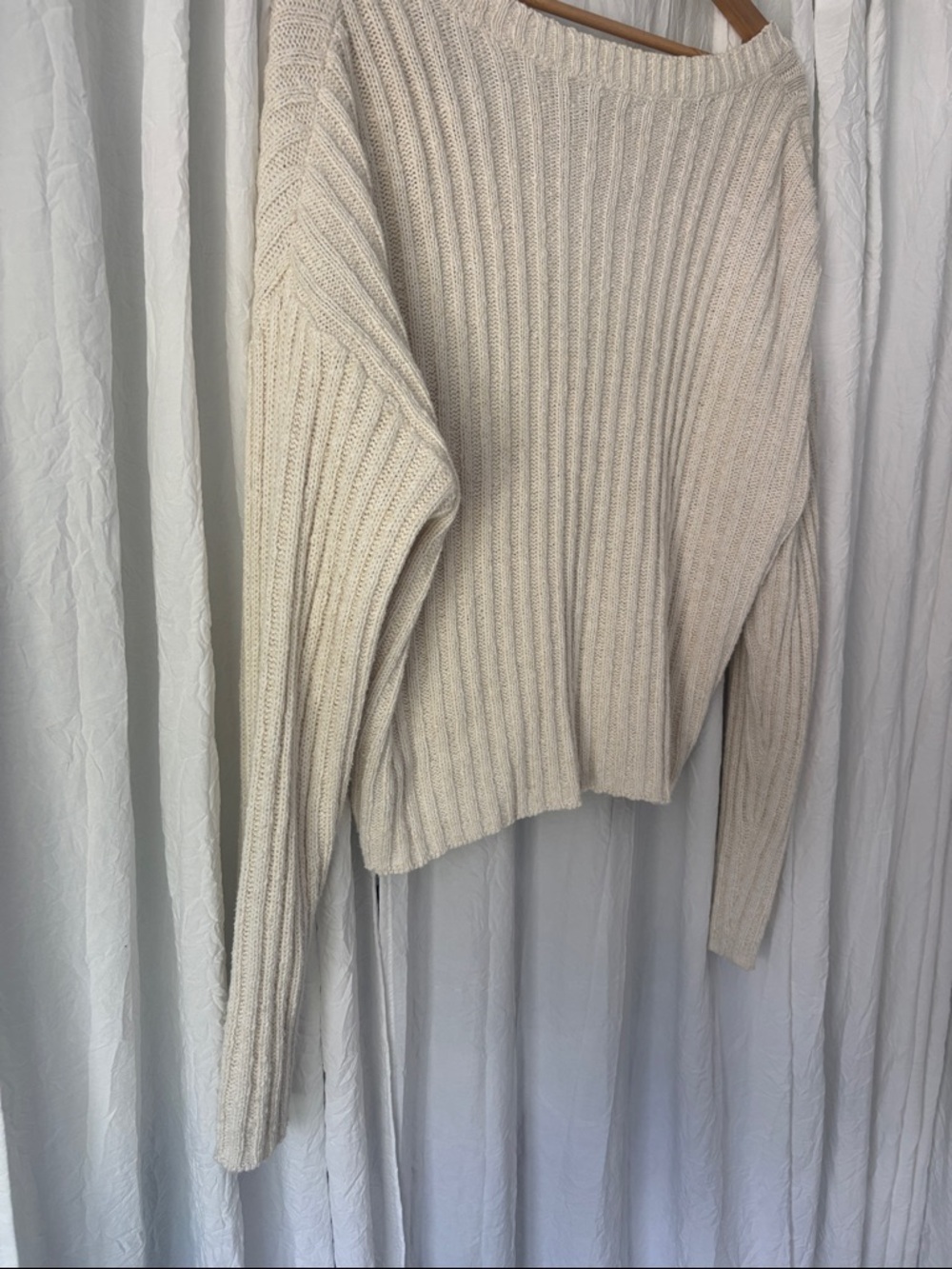 American Eagle Outfitters Beige Ribbed V‑Neck Button Cardigan - Picture 8 of 9